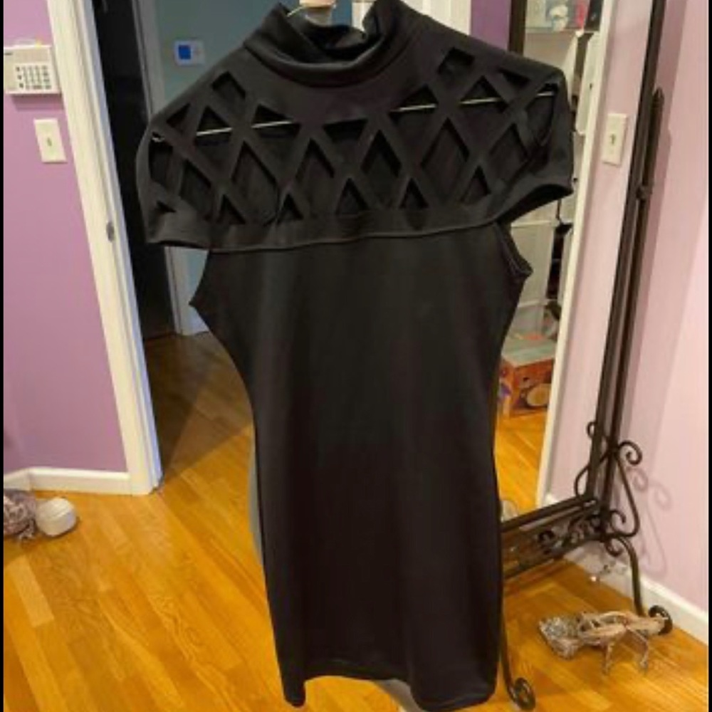 Black shirt cocktail dress